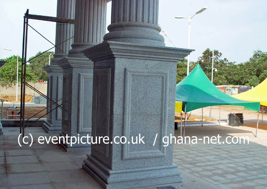 Columns outside the Ministry of Defence building in Accra