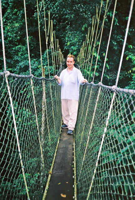 Visitor enjoying Kakum national Park, Western region of Ghana