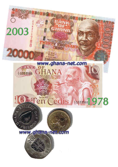 old, ghana money, old banknotes, West Africa,